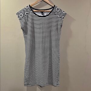 GAP Black and White Striped Dress